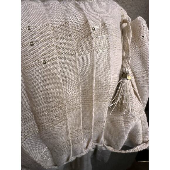 Chelsea & Violet Womens‎ Sz S Beige Gold Pleated Greek Goddess Dress Boho Beach - Picture 15 of 16